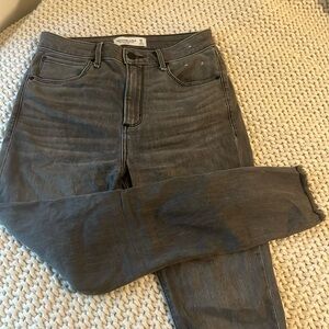 Grey super skinny ankle high rise Abercombie and fitch jeans